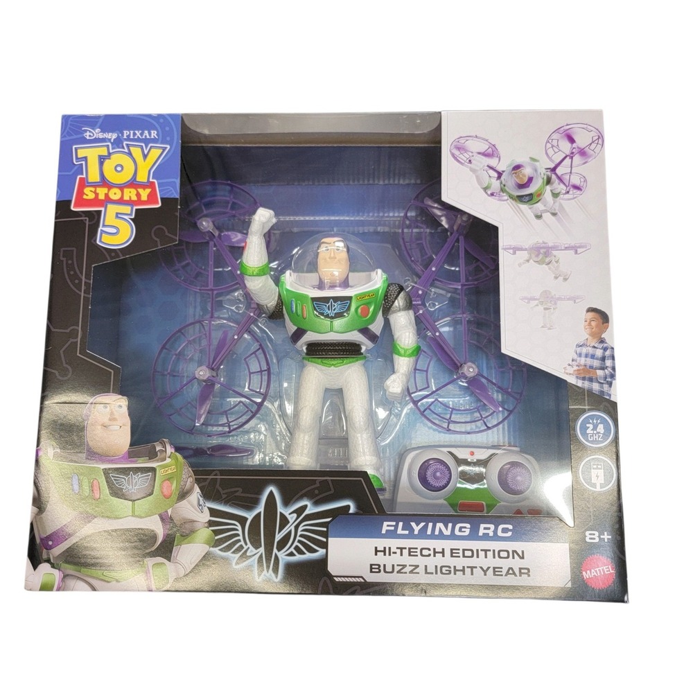 Mattel Toy Story Flying RC Buzz Lightyear Kids OS White New Hi-Tech Drone JKV53